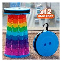 Pack12 Banqueta Liviana Plegable con Enfoque Practico y Seguro Firme